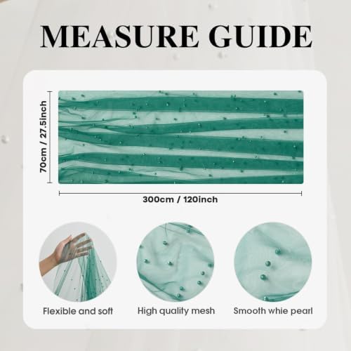 Artoid Mode 3-Pack Pearl Dark Green Gauze Table Runner 10FT Home Decor - Image 6
