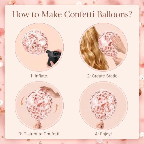 HIINS Rose Gold Black Balloon Column Kit Set of 2 with for Party Decor - Image 6