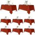 Fitable 8 Pack Rust Tablecloths 70x120 Inch for 6-8 Ft Rectangle Tables by Fitable