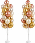 Balloon Column Kit Set of 2 With Balloons Included - with Base, and Pole,Balloon Tower Backdrop Decoration for Wedding, Baby Shower, Birthday Party, or Bachelorette Parties (Rose Champagne Gold) by HiinsPartyDecoration