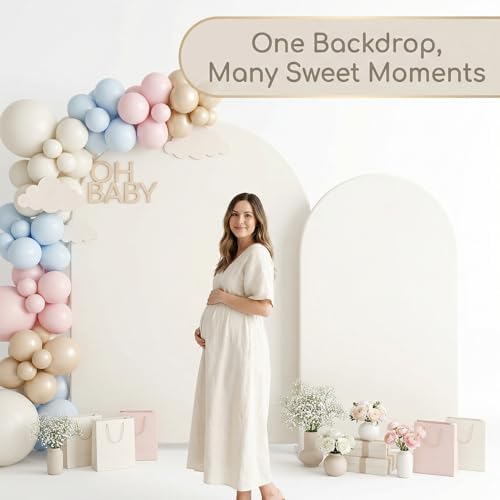 Ivory Arch Backdrop Cover Set of 2, 7.2FT&6FT - Image 7