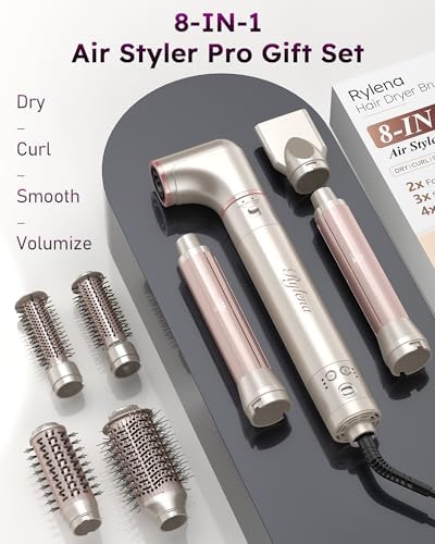 8-in-1 Air Styler Pro, Hair Dryer Brush & Blow Dryer Brush with Auto-Wrap Curlers, 110,000 RPM High-Speed Motor, No Heat Damage Multi Styler Gift Set for Women - Image 5