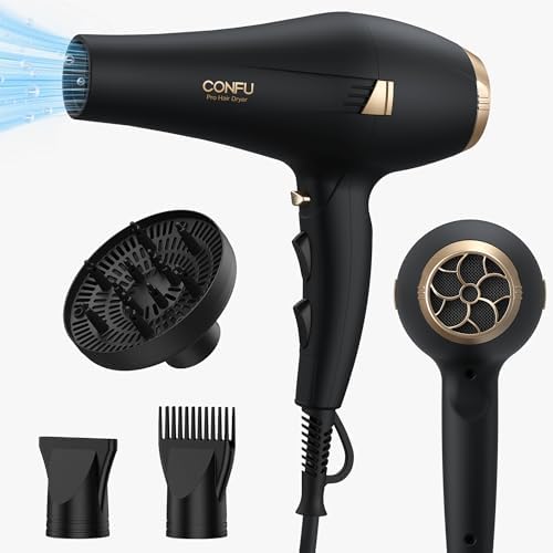 CONFU Hair Dryer Professional Hairdryer - Ionic Blow Dryer 5X Fast Drying by CONFU