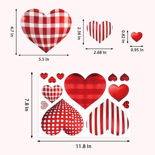 Valentines Day Decorations Window Clings, 9 Sheets, Resuable - Image 7