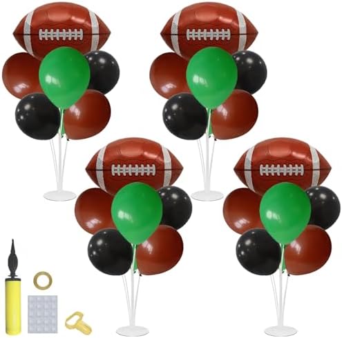 Football Party Decorations,4 Set Green Brown Black Balloon Stand by Klyroish