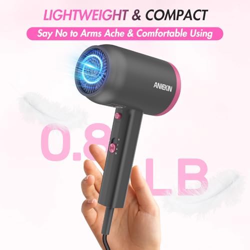ANIEKIN Hair Dryer, 1875 Watts Fast Drying Blow Dryer with Diffuser and Concentrator, Compact Lightweight Hair Dryer for Women and Men - Image 6