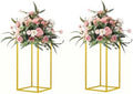 15.75inch 2 pcs Column Vases Gold Centerpieces for Table Metal Flower Stand Gold Wedding Centerpieces for Tables Party Floral Stands for Flowers by MEISHAONV