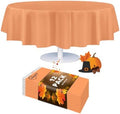 Grandipity Peach 12 Pack Premium Disposable Plastic Tablecloth 84" Inch Decorative Round Table Cover by Grandipity