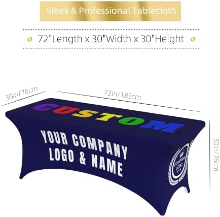 Custom Table Cloth with Business Logo Add Your Text Picture Name Logo Personalized Table Cloth Customized Tablecloths for Business Decor Birthday Party Wedding Decor - 6 FT - Image 2