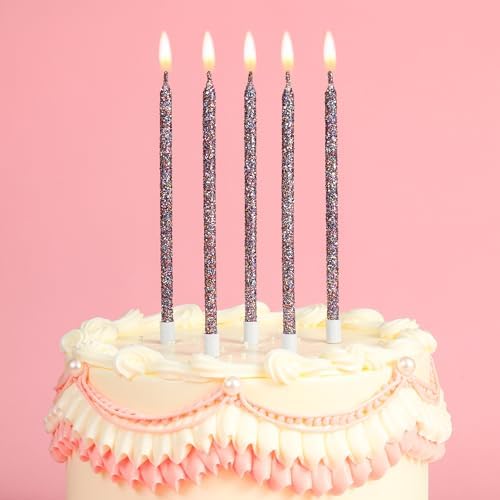PHD CAKE Starry Sky Glitter Long Thin Metallic Birthday Candles, Cake Candles, Birthday Parties, Wedding Decorations, Party Candles - Image 2