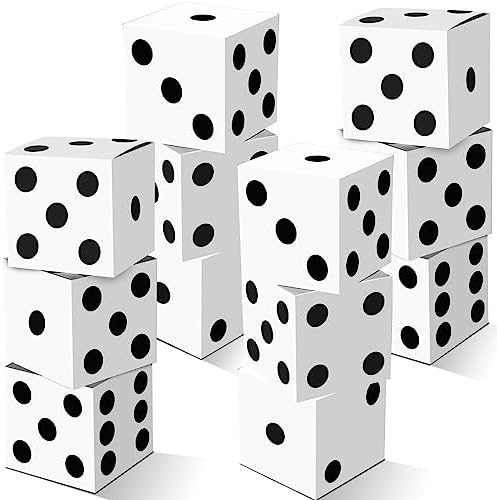 Ctosree 12 Pcs Large Casino Dice Box Casino Party Decor, White by Ctosree