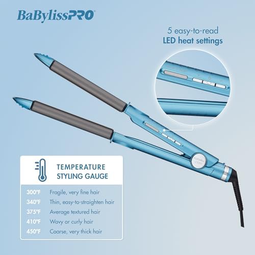 BaBylissPRO Nano Titanium Flat Iron Hair Straightener, 1" Curved Styler for Professional Salon Results and All Hair Types - Image 4