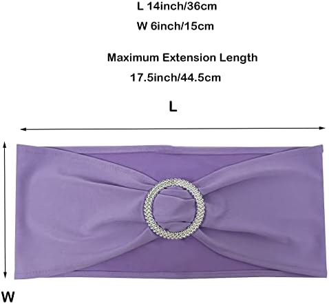 Spandex Chair Sashes Bands, Lavender, 100PCS - Image 4