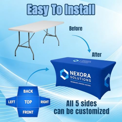Custom Table Cloth with Business Logo Text 6FT - Image 4