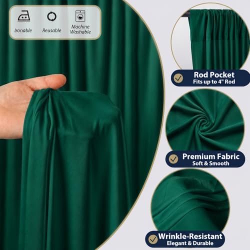 20x10 FT Green Backdrop Curtains for Weddings, Parties and Photo Booths - Image 4