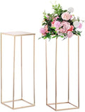 NUPTIO Gold Vases Wedding Centerpieces, Geometric Stand, 31.5" Tall, 2 Pcs by Nuptio