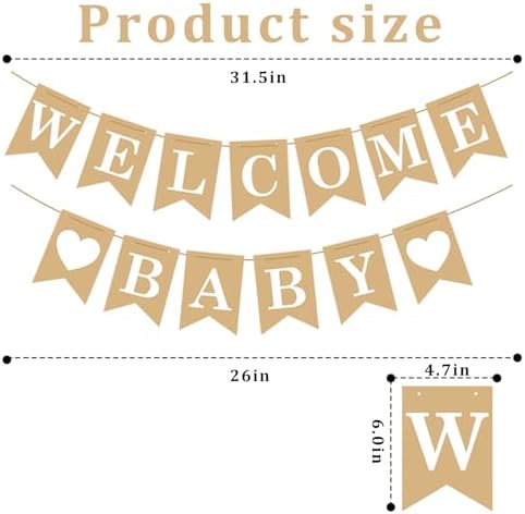 Welcome Baby Banner – Rustic Baby Shower Decorations, Gender Neutral Baby Shower Decor, Pre-Strung Shower Sign, Baby Boy Banner for Party Wall Backdrop - Image 2