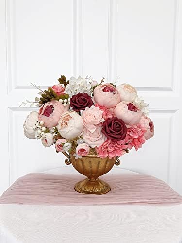 FACINOC Peonies Artificial Flowers Pink Bouquet Box Set Fake Peony Bulk - Image 6