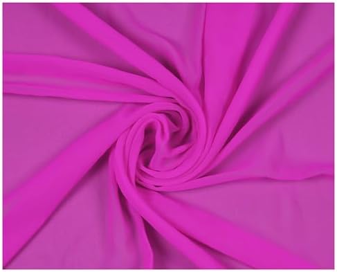 60 Yard Chiffon Fabrics, 44" Wide, Lightweight, Sheer – Hot Pink - Image 3
