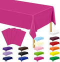 QZYL 4 PCS Rose Red Plastic Tablecloths for Rectangle Tables, 54 x 108 Inches Stain Resistant Table Cover of Baby Shower Decorations, Disposable Tablecloth for Parties, Weddings, Birthday Tablecloth by QZYL