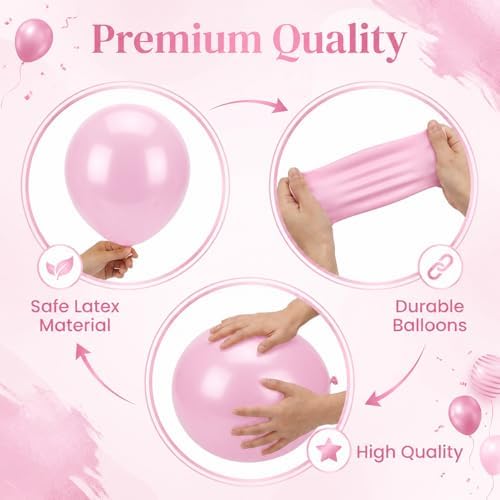 Clear Pink Balloon Column Stand Kit with Base&Pole for Floor&Table Party Decor - Image 4