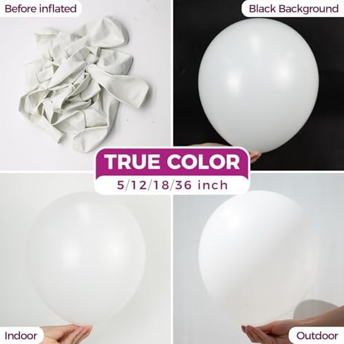 Bezente White Balloons Latex Matte Party Balloons 150 Pack 5 inch Small - Image 2