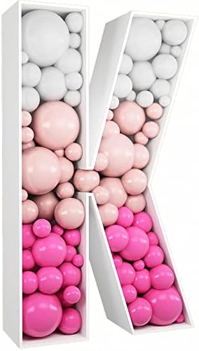 3FT DIY Mosaic Balloon Letter K Frame, Fillable Party Backdrop Decor by JW+Passion+-+Premium+Quality%2C+Made+With+Passion