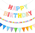 CANREVEL 3 PCS Pre-Strung 3D Happy Birthday Banner Decorations, Pastel by CANREVEL