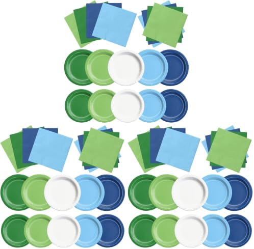 CMUSKO Golf Party Decorations - 60Pcs Blue Green Plates & Napkins Set Hole in One Golf Themed Tableware for Birthday,Baby Shower (Pack of 3) by CMUSKO
