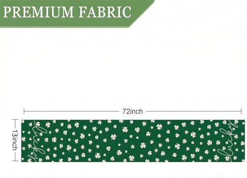 ONFAON St Patricks Day Table Runner 13 x 72 Inch,Green Lucky Shamrock Seasonal Spring Holiday Table Decorations Home Party Kitchen Dining Table Decor - Image 4