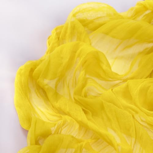 DeZerlor Lemon Yellow Cheesecloth Table Runners 6 Pack Summer Boho Runners - Image 3