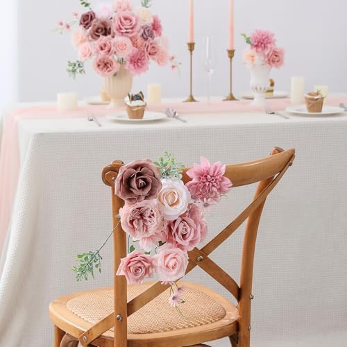 Floweroyal Artificial Flowers Fake Rose Flowers Dahlia with Stems for DIY Wedding Bridal Bouquets, Baby Shower, Floral Arrangement, Table Centerpieces, Home Decorations - Image 6