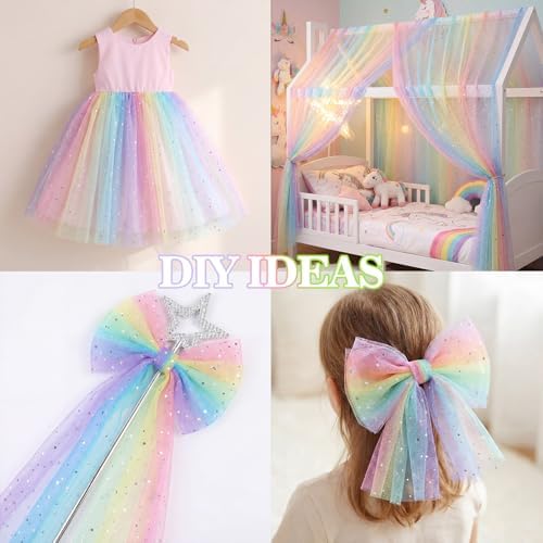 8 Pcs Pastel Rainbow Table Runners 29 x 70 in Rainbow Tablecloth - Image 5