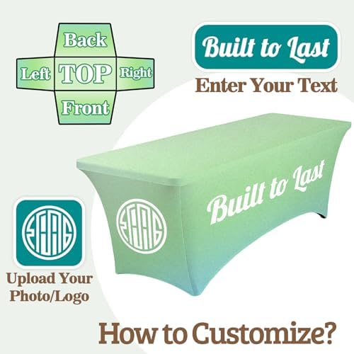Custom Tablecloth with Business Logo Text 5FT 60" x 30" - Image 5