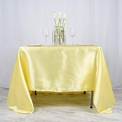 Balsa Circle 10 pcs 72x72 inch Yellow Square Tablecloth Satin Fabric Overlays Linens | Table Cloths Cover for Wedding Party Banquet Reception Events Decoration Kitchen Dining Events Kitchen Dining - Image 5
