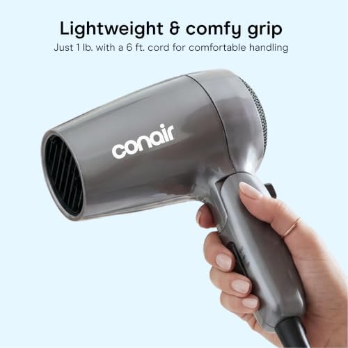 Conair Travel Hair Dryer, Dual-Voltage Compatibility, Folding Handle, 1875W - Image 5