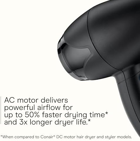 Conair Hair Dryer, INFINITIPRO, Travel, 1600W, Compact, AC Motor - Image 3