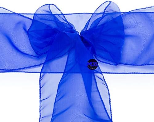 MDS Pack of 10 Organza Chair Sashes for Wedding & Event Décor – Royal Blue - Image 4