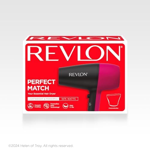 REVLON Perfect Match Lightweight Hair Dryer, 1875 Watts, Black/Pink - Image 6