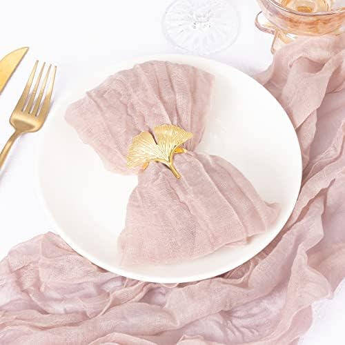 DeZerlor Pink Washable Cheesecloth Napkins Set of 12 for Wedding Party - Image 2