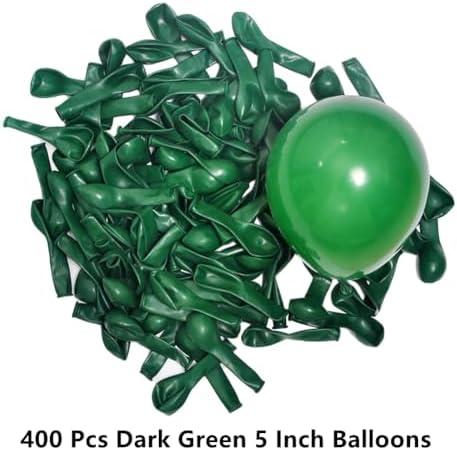 400 Pack Green Balloons 5 Inch Dark Green Latex Mini Small Balloon for Birthday Wedding Baby Shower Graduation Anniversary Jungle Christmas Party Decorations - Image 2