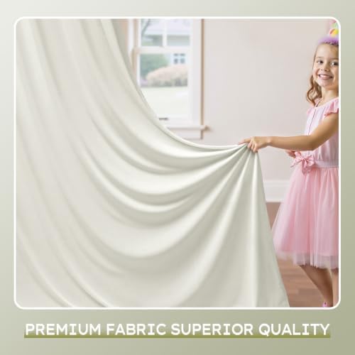 10×10ft Ivory Backdrop Curtain for Weeding Parties, Wrinkle-Free Fabric Drape for Baby Shower, Birthday Party Decorations, Photography Photo Booth Background, Single Panel No Sewing, with Rod Pocket - Image 5