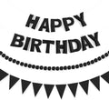 CANREVEL 3 PCS Pre-Strung 3D Happy Birthday Banner Decorations, Black by CANREVEL