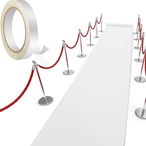 White Carpet Runner for Wedding Party Aisle with Tape by Shappy