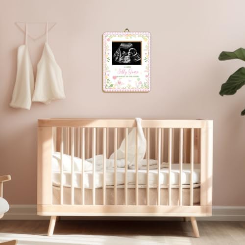 One Silly Goose Baby Shower Sign Picture Frame, Silly Goose Sonogram Picture Frame, New Mom Expecting Parents-to-Be Keepsake Gifts, Silly Geeses Baby Shower Gender Reveal Gifts, 4.5 * 5.3 IN Photo - Image 4