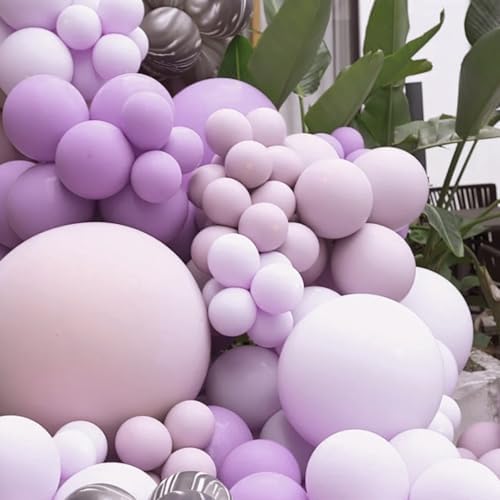 Voircoloria 130pcs Lilac Purple Balloons Garland Arch Kit, 18 12 10 5 Inch - Image 5
