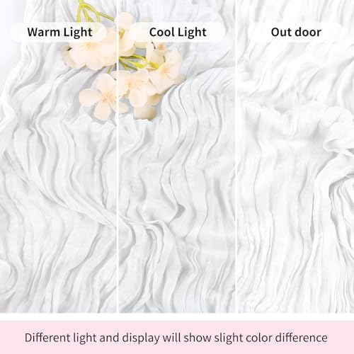 3 Pack White Cheesecloth Table Runner 17x108 Inch Semi Sheer Boho Gauze Cheese Cloth Fabric Table Runners Table Decor for Wedding Party Baby Shower Birthday Home Decor Garden Farmhouse - Image 7