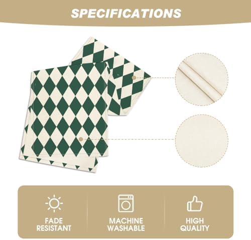 Artoid Mode Diamond Plaid Green St. Patrick's Day Table Runner, Seasonal Spring Summer Party Kitchen Dining Table Decoration for Home Party Decor 13x72 Inch - Image 5