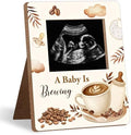 Coffee Themed Baby Shower Decorations Frame, Coffee Pattern Sonogram Picture Frame, New Mom Expecting Parents-to-Be Keepsake Gifts, “A Baby is Brewing” Little One Shower, Pregnancy Announcements by Unknown