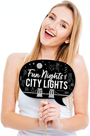 Nighttime City Skyline - New York Photo Booth Prop Kit, DIY Props - 20pc - Image 3